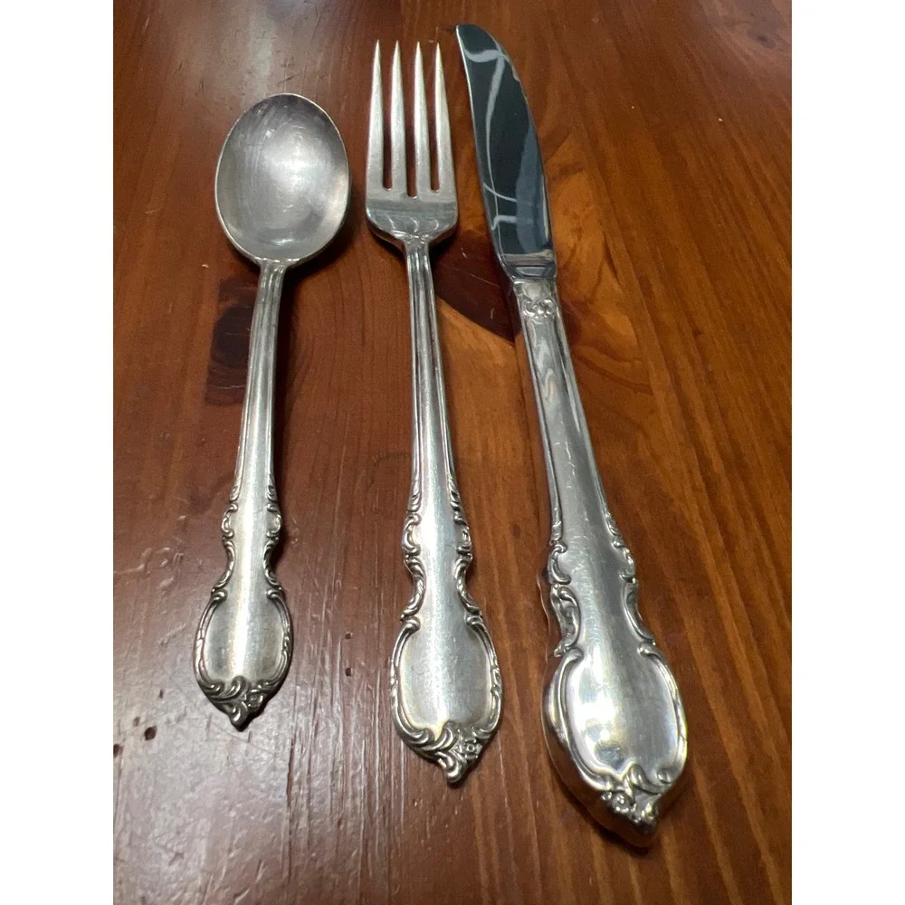 1847 Rogers Bros Reflection Silverplate Flatware‎ 3pc Set Knife Fork Spoon IS